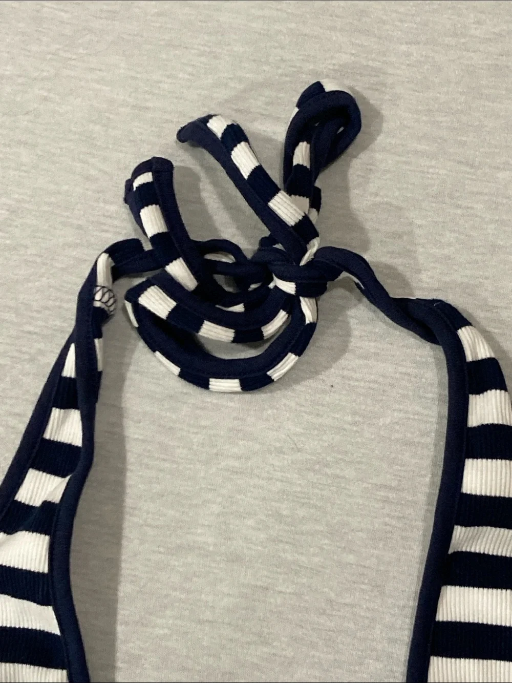 Edgebyks Striped Halter Bikini Top in Navy and White sz XS - Picture 4 of 6